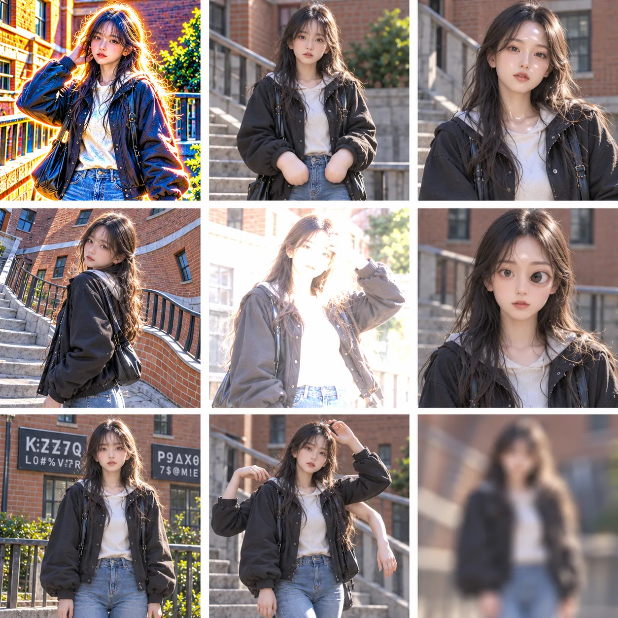 Three by three grid of nine deliberately badly generated photographs showing characteristic AI image defects
