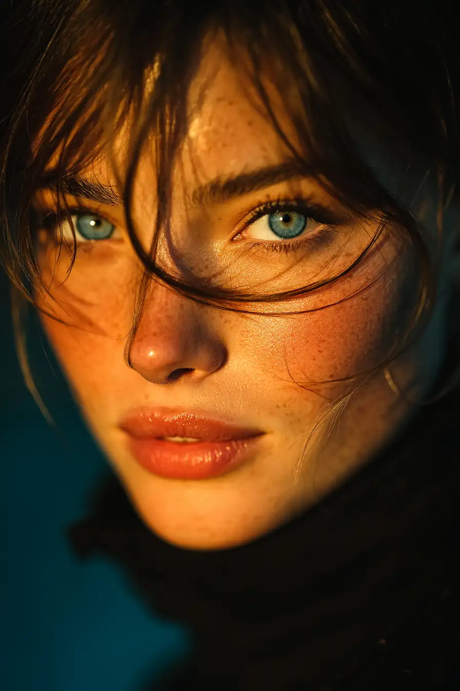 Cinematic portrait with dramatic lighting and professional film quality