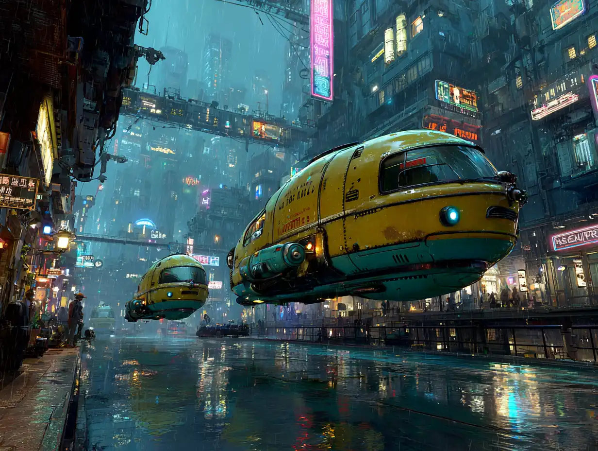 Futuristic cyberpunk city without SREF codes