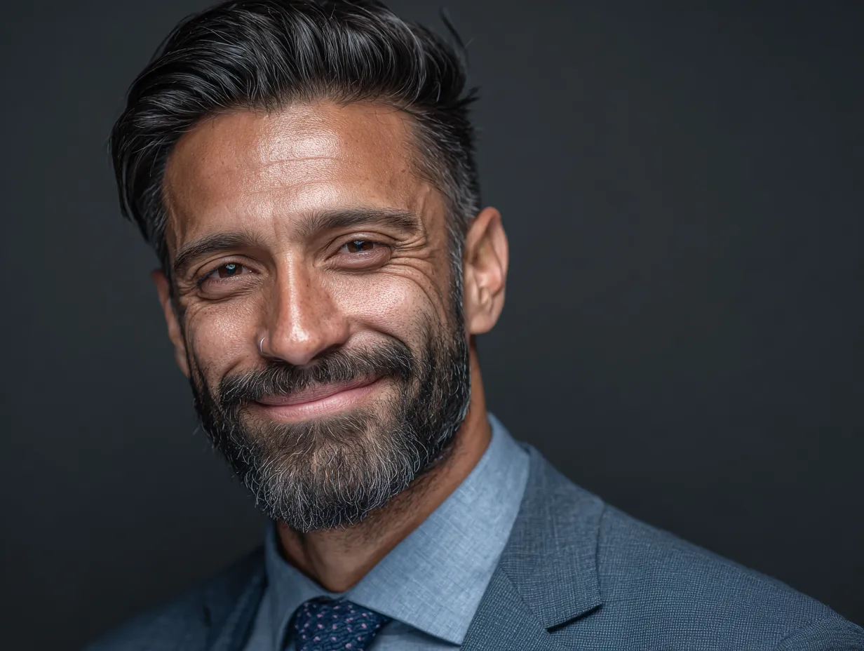 Corporate headshot of a business executive without style reference