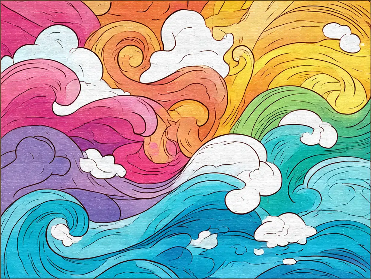 vibrant abstract art with swirling colors, generated with --sref random