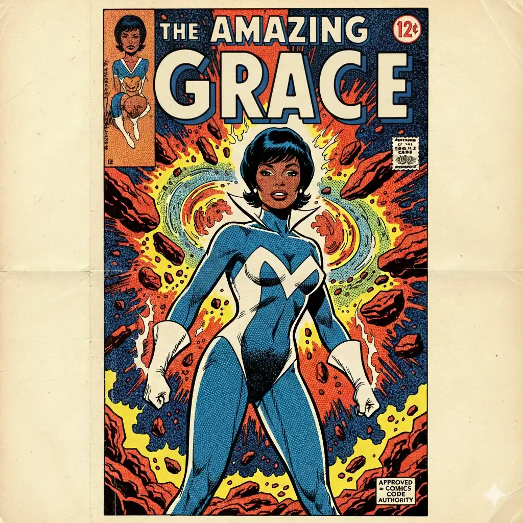 1960s comic book cover transformation in Jack Kirby style with Ben-Day dots